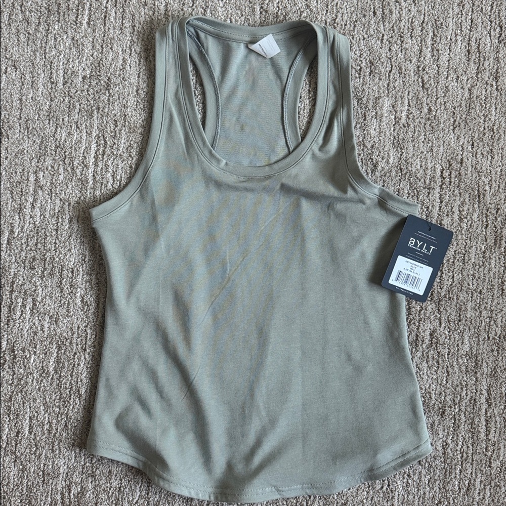 Women BYLT Drift Racerback Tank Size S Green NWT - Picture 3 of 6